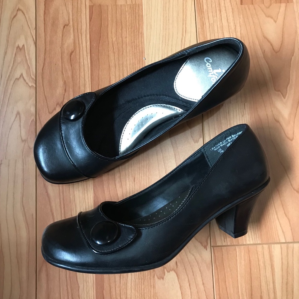 Black Leather Heels